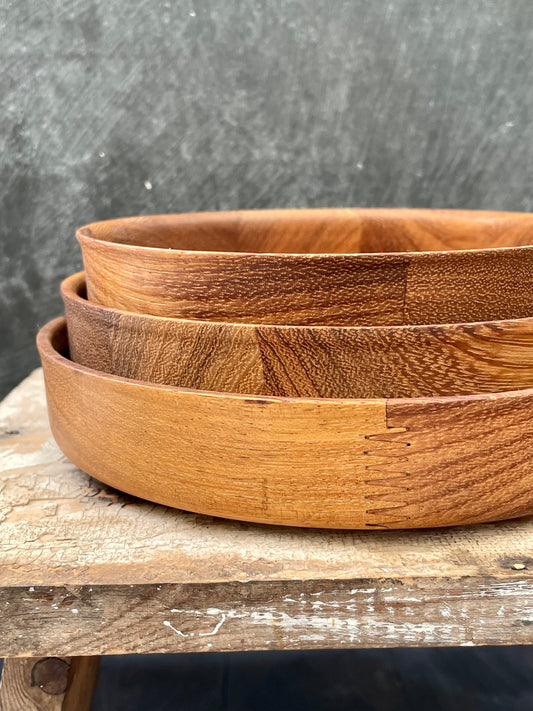 Triplet of Nesting Iroko Trays