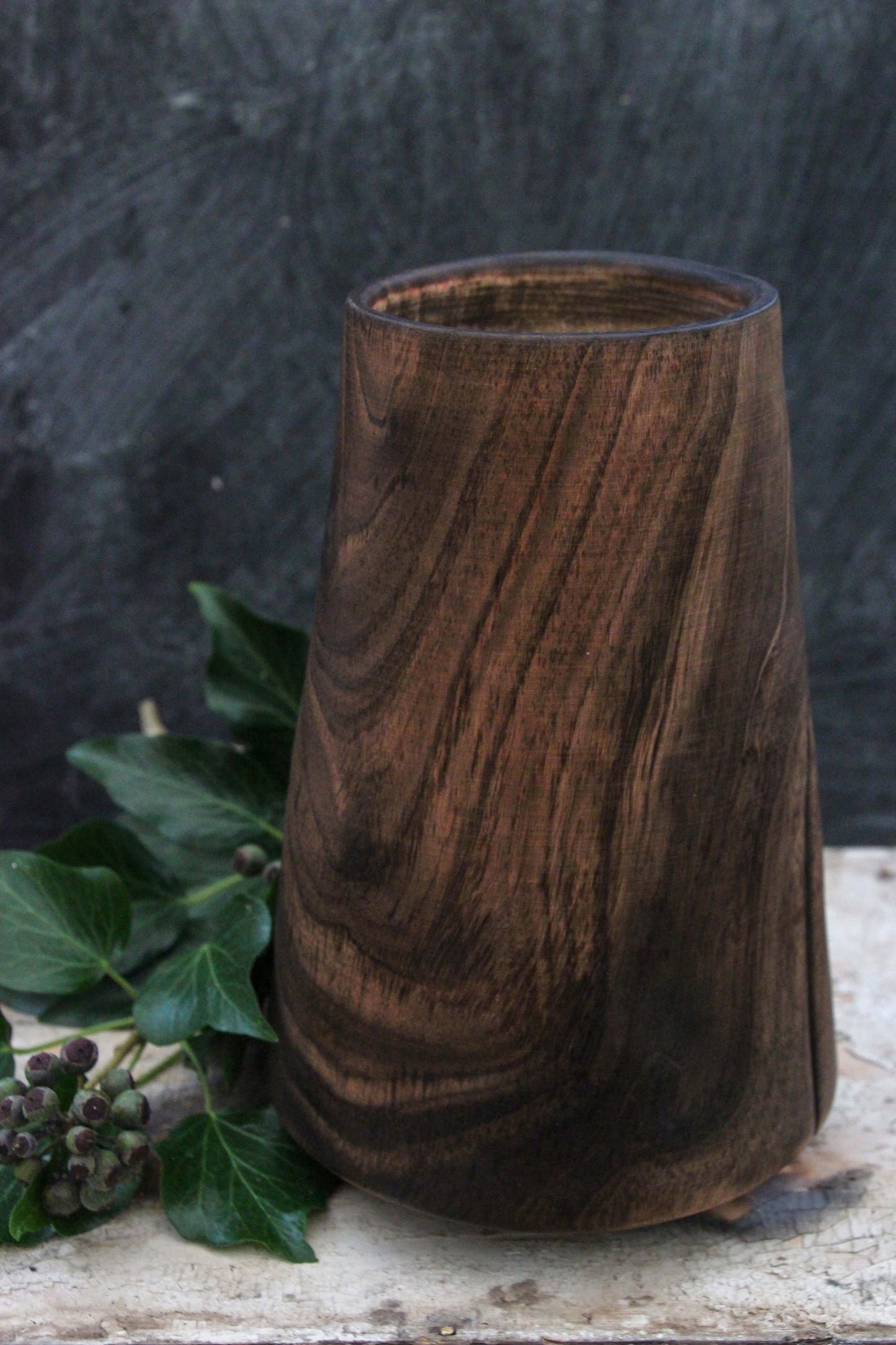 Cracked Walnut Vase