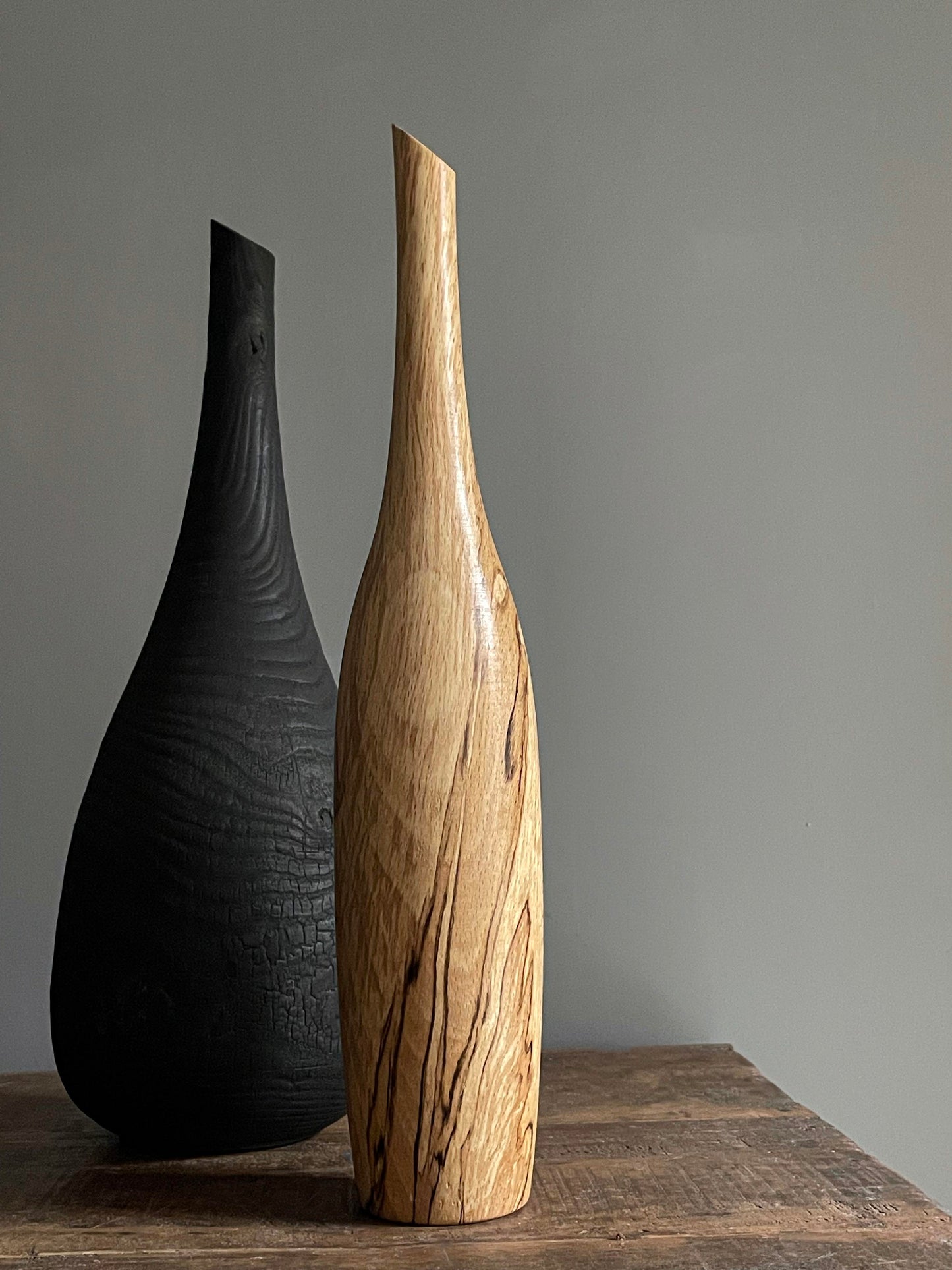 Spalted Beech Bottle Sculpture