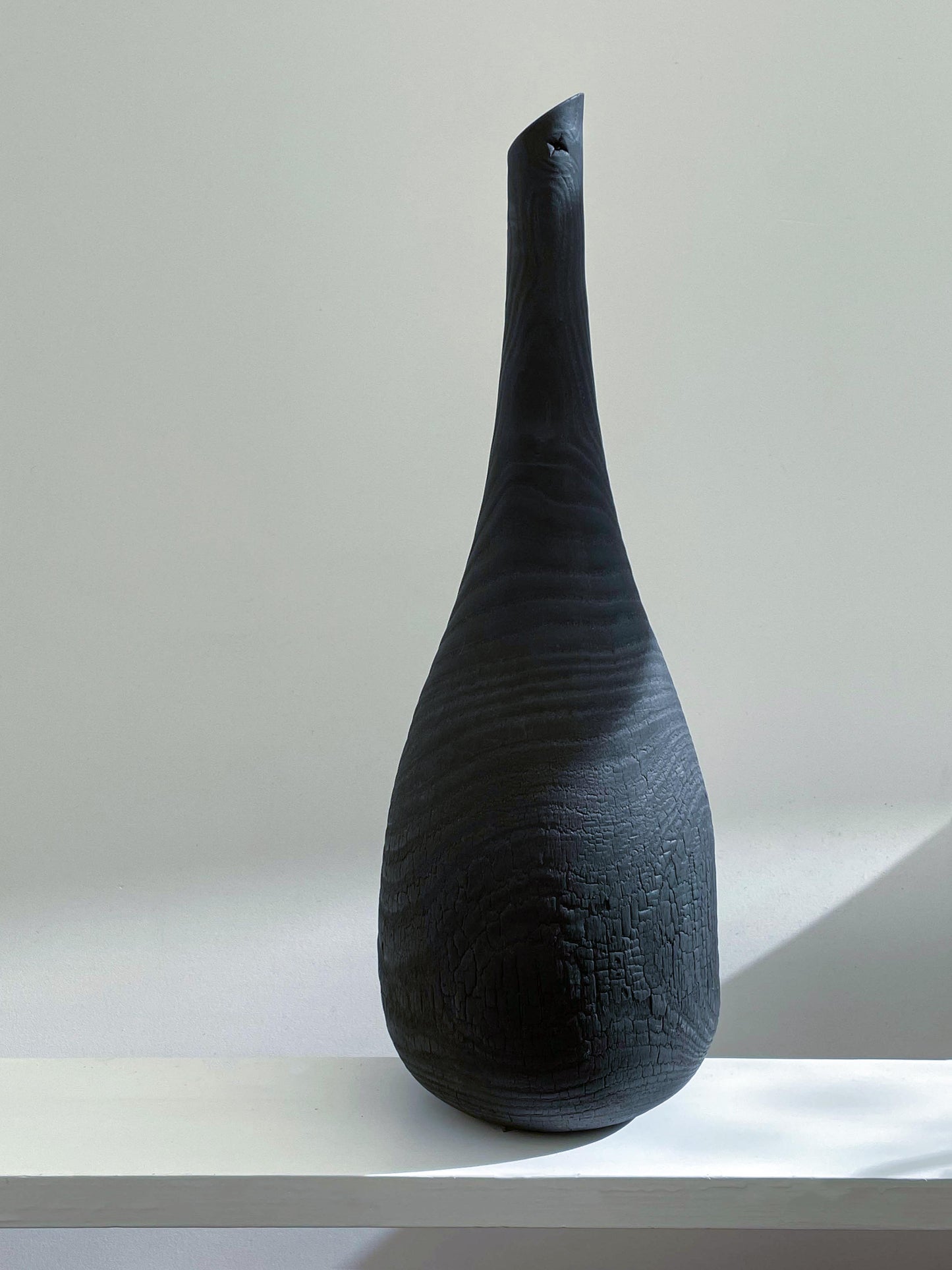 Large Charred Bottle Sculpture