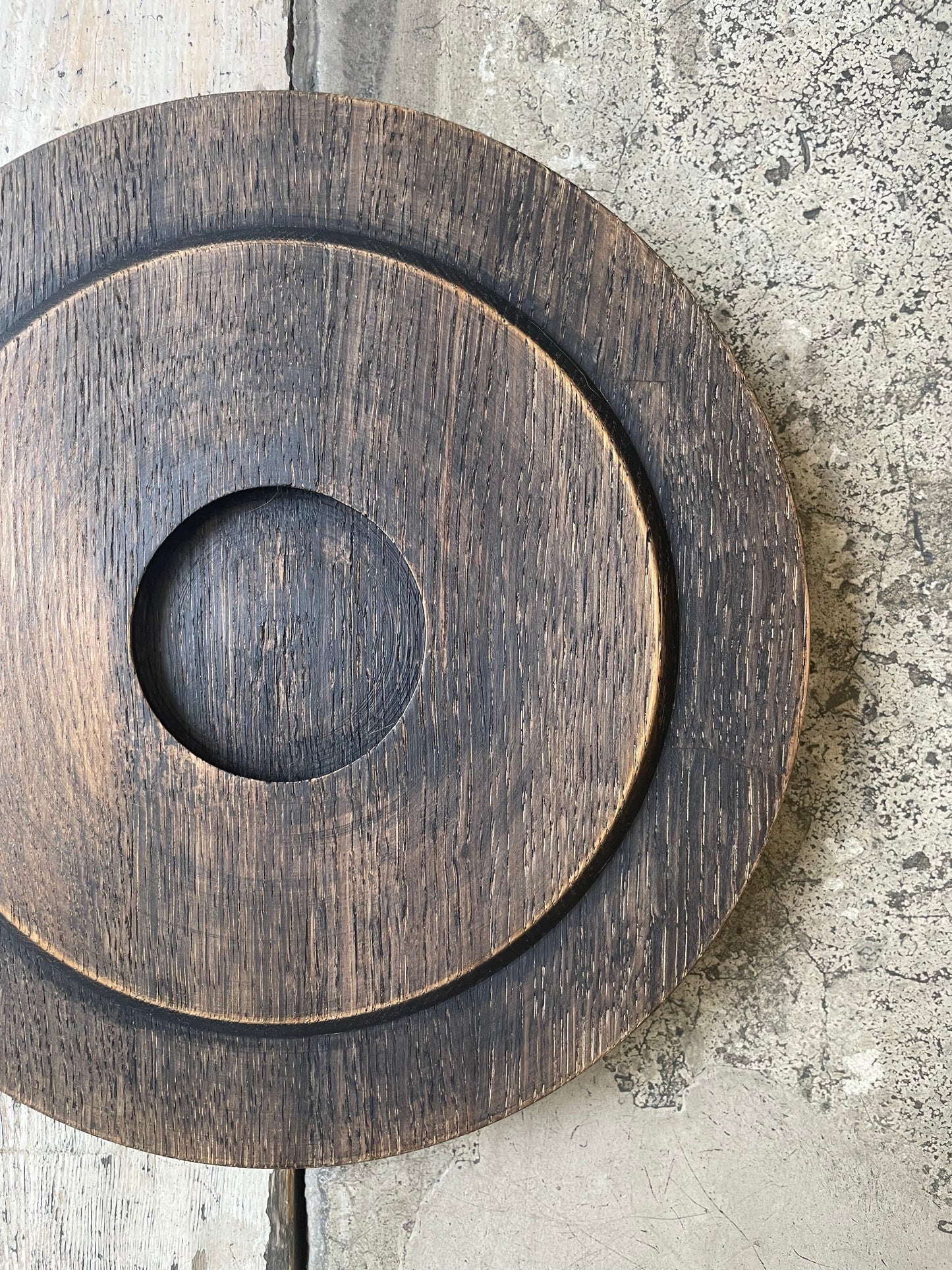 Ebonised Large Oak Tray