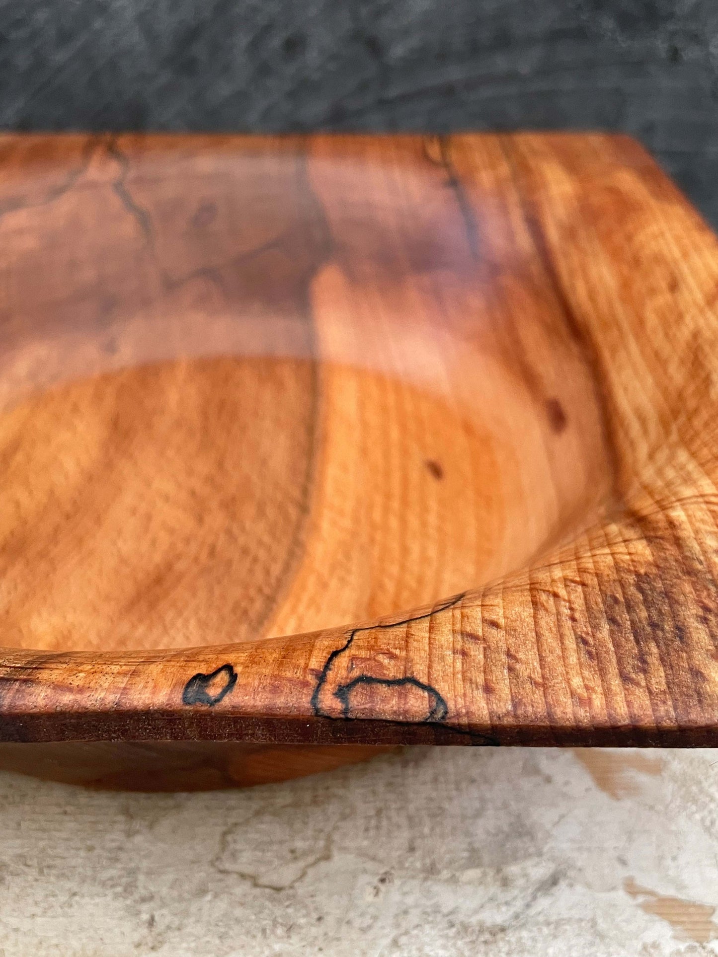 Square Topped Spalted Salad Bowl