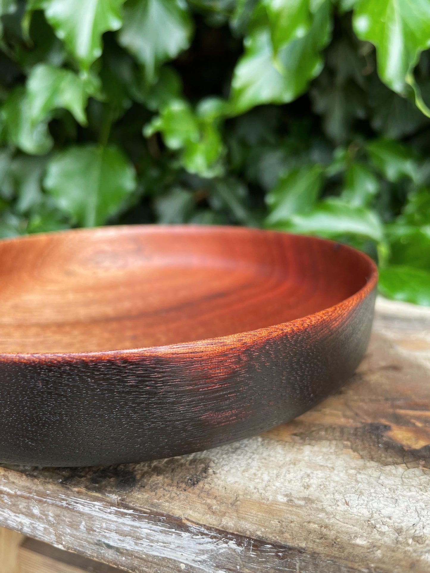 Mahogany Bowl with Scorched Exterior