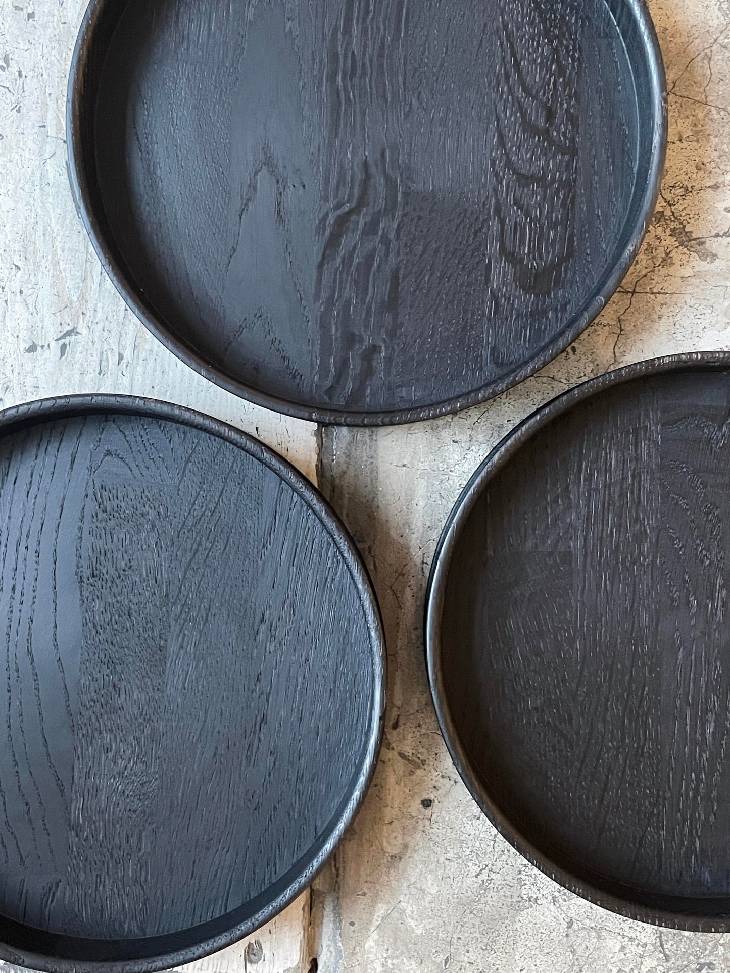 Ebonised Large Oak Trays