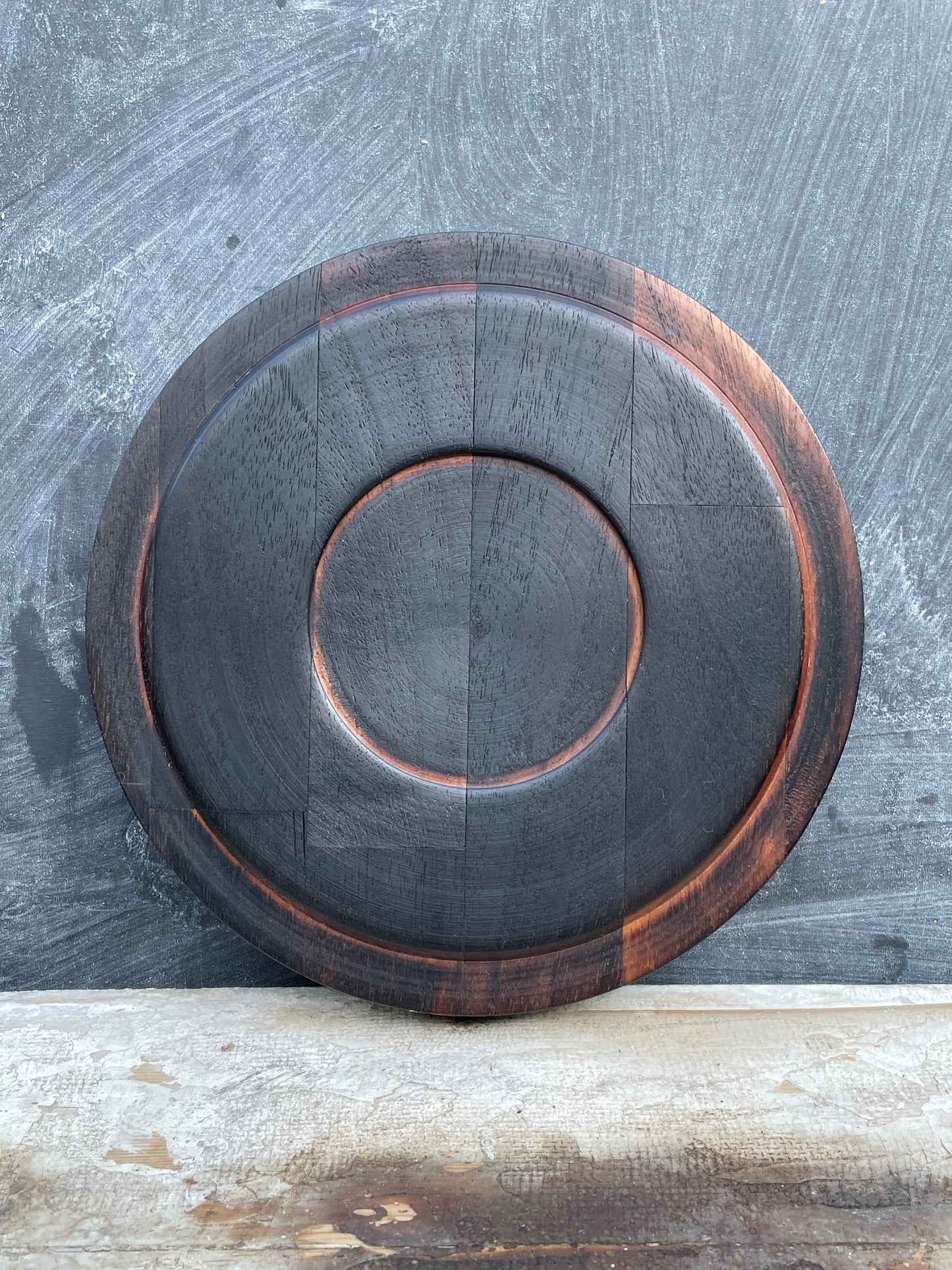 Mixed Wood Shallow Bowl