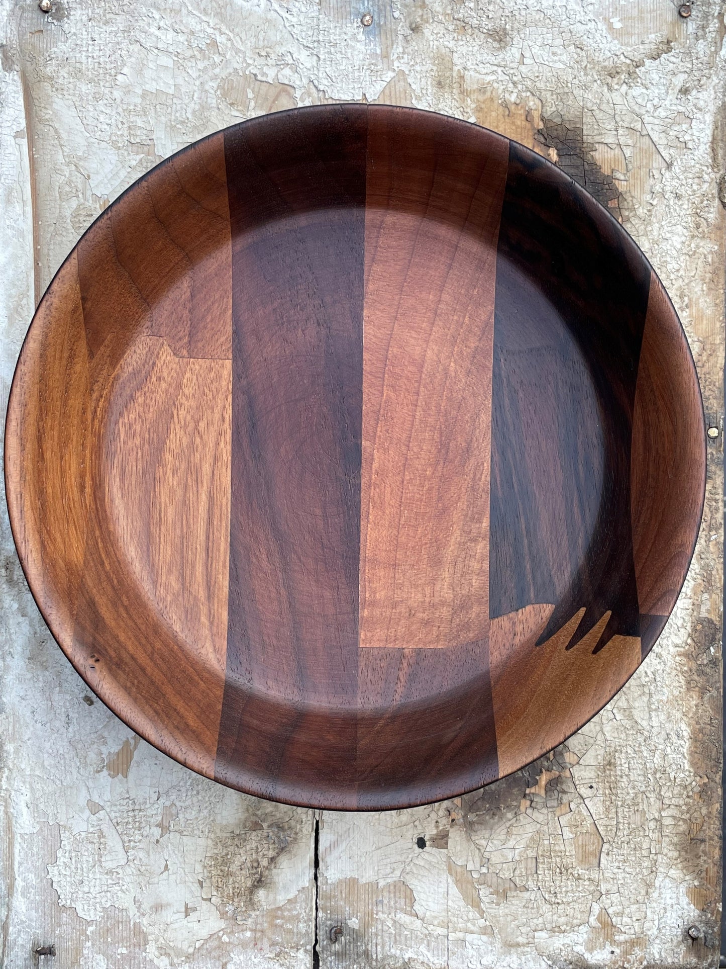 Mixed Wood Shallow Bowl