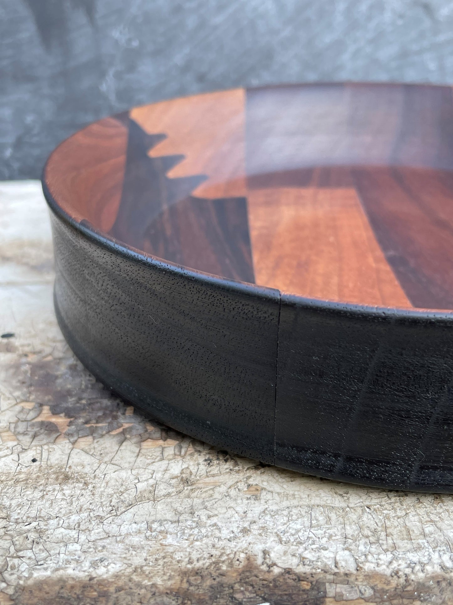 Mixed Wood Shallow Bowl